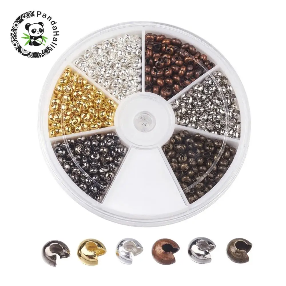 Iron Crimp Beads Covers, Cadmium Free & Nickel Free & Lead Free, Mixed Color, 3mm, Hole: 1mm; about 89pcs/grid
Iron Crimp Beads Covers, Cadmium Free & Nickel Free & Lead Free, Mixed Color, 3mm, Hole: 1mm; about 89pcs/grid