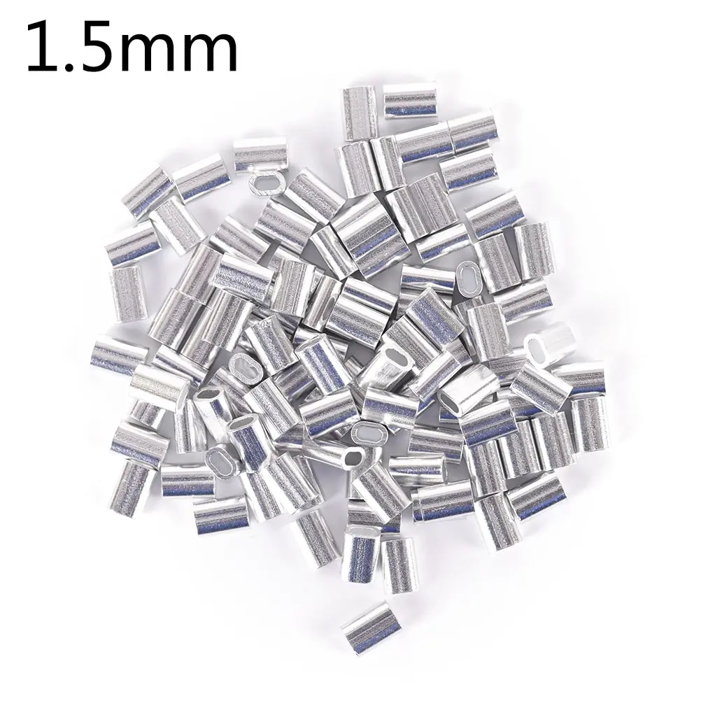 100pcs/Pack Premium Single Aluminum sleeves for monofilament Rigging Trace Leader Crimps 1.0mm 1.2mm 1.5mm | Спорт и развлечения