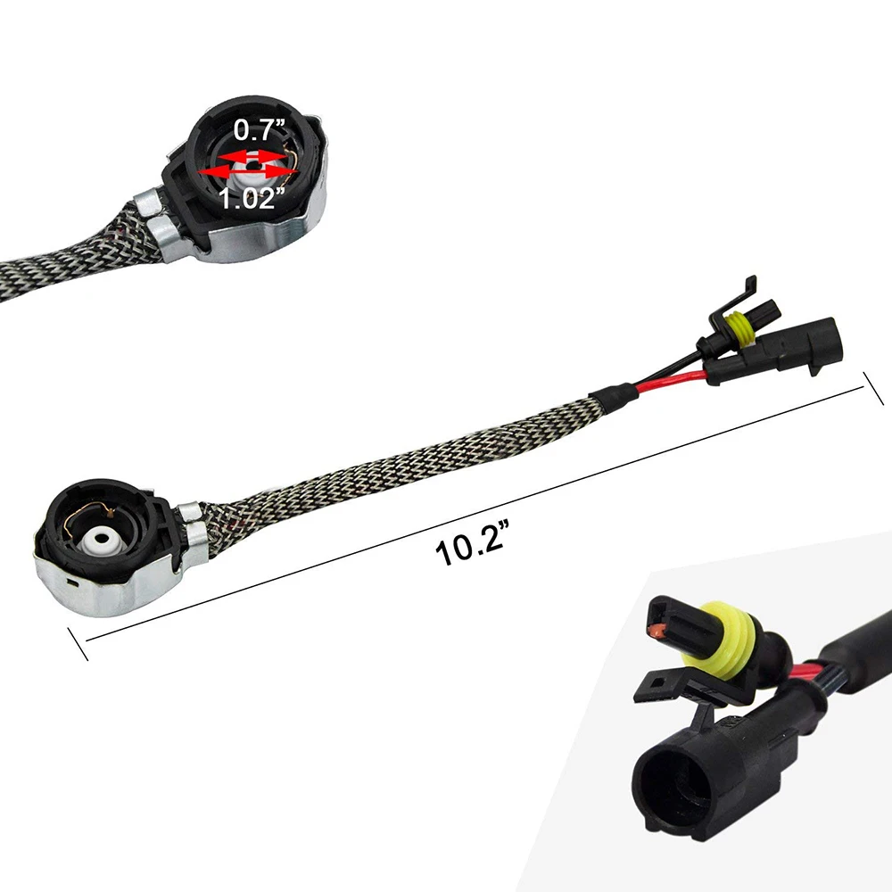 2 Pcs D2S D2R HID Xenon Headlight Bulbs AMP Socket Base Connectors Adapter Wiring Harness Cable Wire Plug
2 Pcs D2S D2R HID Xenon Headlight Bulbs AMP Socket Base Connectors Adapter Wiring Harness Cable Wire Plug