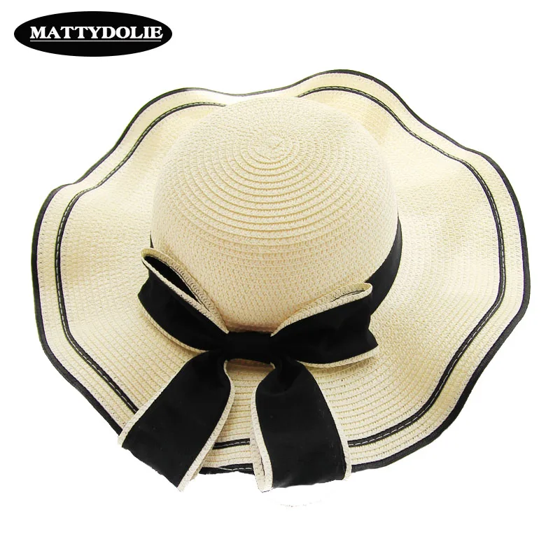 MATTYDOLIE Summer Hat Color Matching Bow Straw Hat Outdoor Beach Sunscreen Sunshade Dome Wavy Side Wide Side Sun Hat
MATTYDOLIE Summer Hat Color Matching Bow Straw Hat Outdoor Beach Sunscreen Sunshade Dome Wavy Side Wide Side Sun Hat