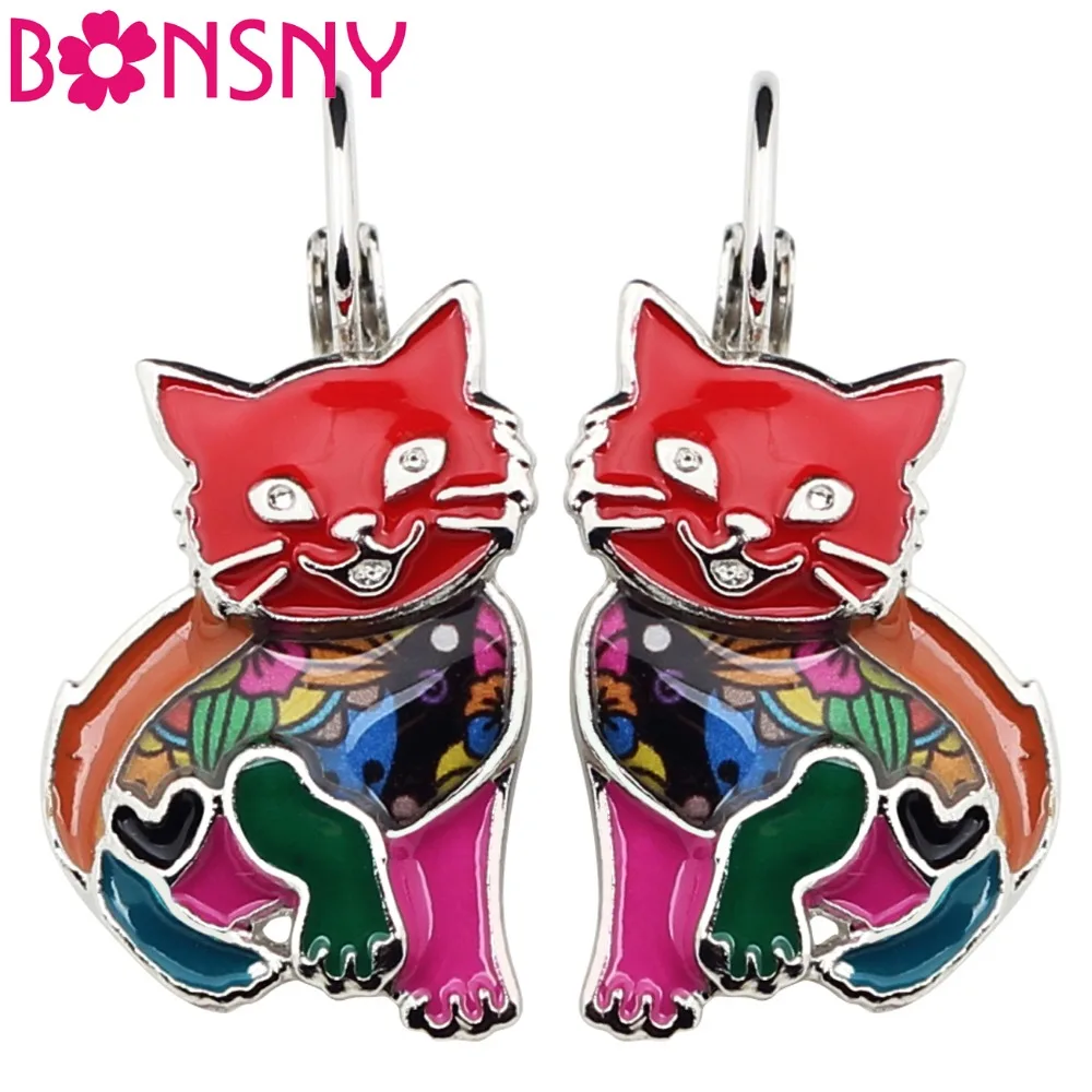 Bonsny Enamel Elegant Cat Kitten Earrings Stud Drop Dangle Alloy French Clip Novelty Animal Jewelry For Girls Women Decoration
Bonsny Enamel Elegant Cat Kitten Earrings Stud Drop Dangle Alloy French Clip Novelty Animal Jewelry For Girls Women Decoration