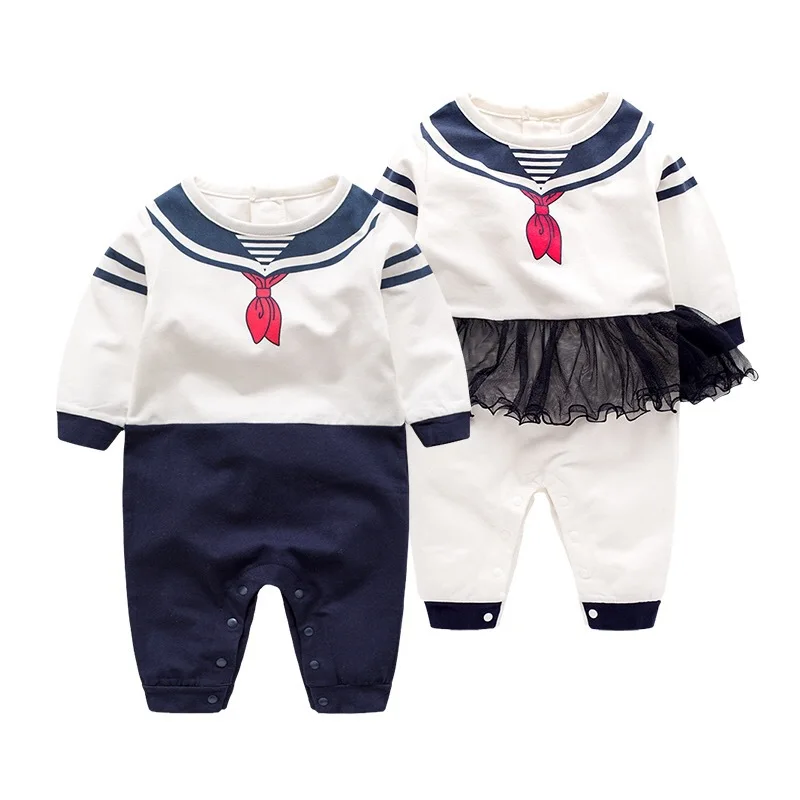 Children Preppy Autumn Clothes Long Sleevd Jumpsuit Red Scarf Baby Boy Girls Rompers Fashion Navy Tie White/Blue Baby Outwear
Children Preppy Autumn Clothes Long Sleevd Jumpsuit Red Scarf Baby Boy Girls Rompers Fashion Navy Tie White/Blue Baby Outwear