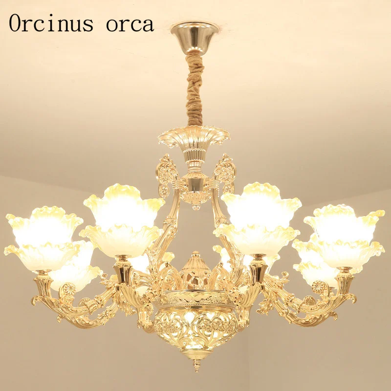 European luxury zinc alloy chandelier villa room dining room bedroom American style compound crystal golden Chandelier
European luxury zinc alloy chandelier villa room dining room bedroom American style compound crystal golden Chandelier