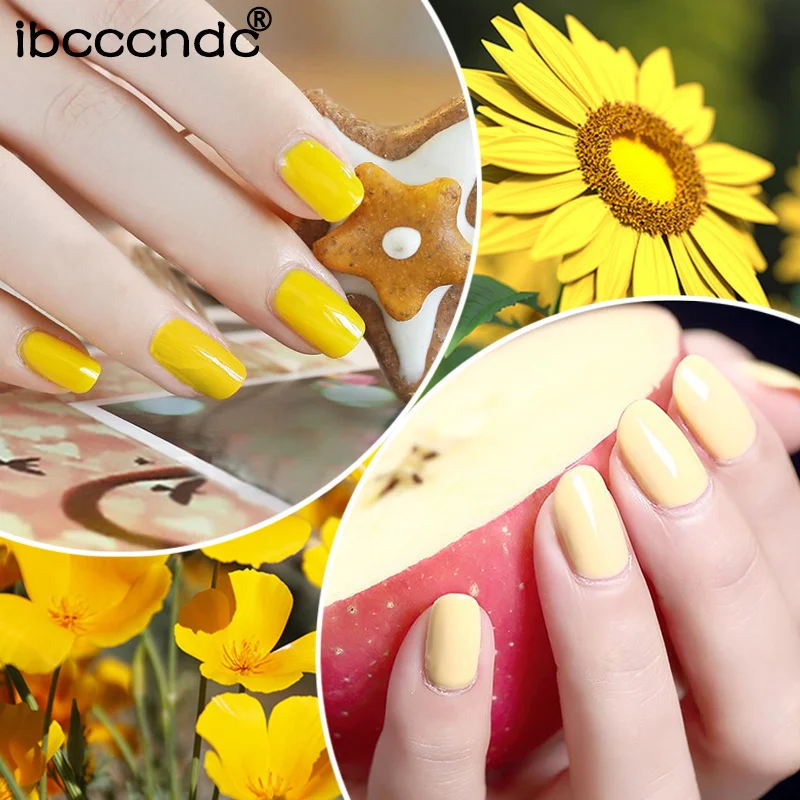 Ibcccndc Yellow Series Nail Gel Polish Soak Off UV LED Varnish Lacquer for Art Manicure Design Shilak Enamel 1pc | Красота и здоровье