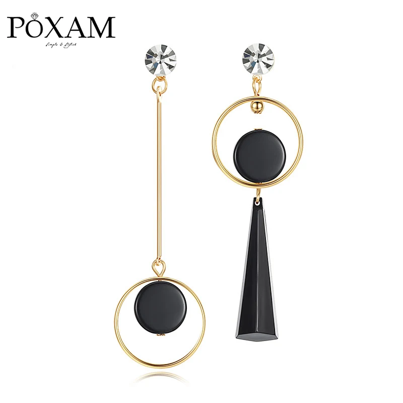 

Korean Statement Black Acrylic Drop Earrings for Women 2019 Fashion Jewelry Vintage Geometric Asymmetric Earring Brincos