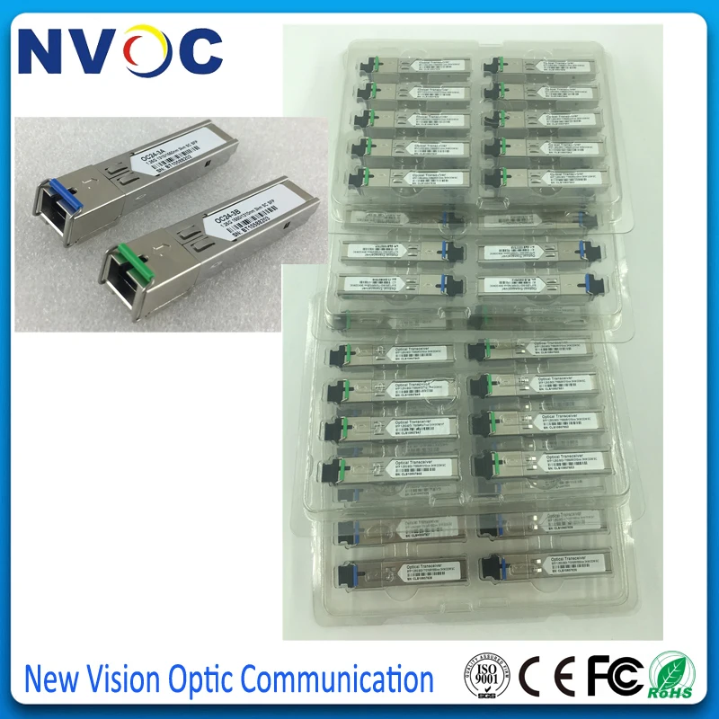 10 пар/лот 1 25G одноволоконный LC/SC 1G 1000 базовый BiDi 1310 нм/1550 нм 3 км WDM SFP-модуль |