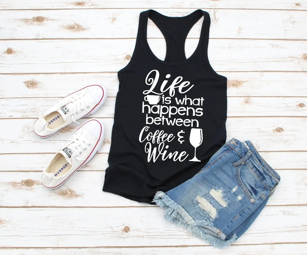 Life is What Happens Between Coffee and Wine Racerback tank top sexy 90s young girl fashion graphic drinking lover vest singlet
Life is What Happens Between Coffee and Wine Racerback tank top sexy 90s young girl fashion graphic drinking lover vest singlet