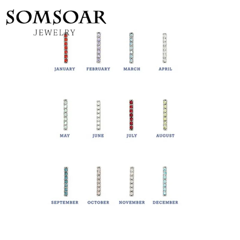 Somsoar ювелирные изделия 12 цветов камень по месяцу рождения талисманы Кристалл