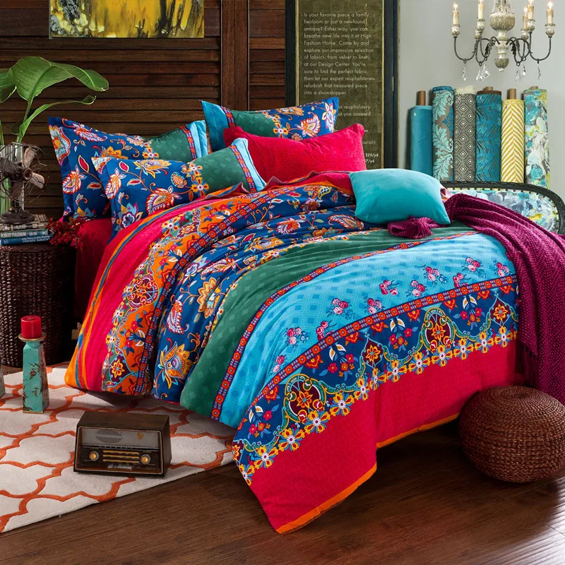 wholesale Bohemia Bedding set 100% cotton Heavy Brushed duvet cover+flat sheet+Pillowcase queen king bed linens 4pcs bedclothes
wholesale Bohemia Bedding set 100% cotton Heavy Brushed duvet cover+flat sheet+Pillowcase queen king bed linens 4pcs bedclothes