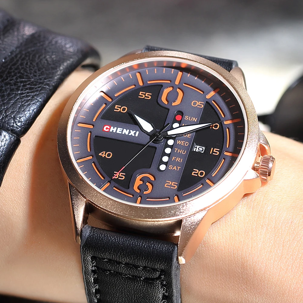 Fashion CHENXI Men Leather Watches Man Casual Casual Quartz Watches Male Clock Calendar Dial WristwatchesRelogio Masculino xfcs
Fashion CHENXI Men Leather Watches Man Casual Casual Quartz Watches Male Clock Calendar Dial WristwatchesRelogio Masculino xfcs