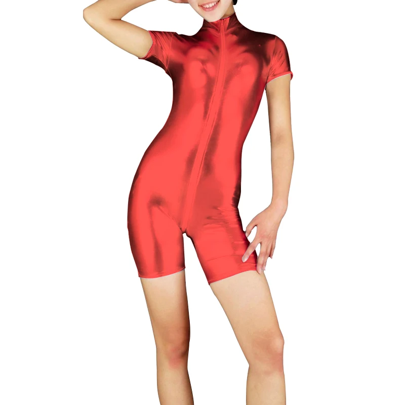Front Crotch Zipper shiny Metallic Biketard Spandex Unitard Costumes Short Sleeve Biketard Unitard Costume Short
Front Crotch Zipper shiny Metallic Biketard Spandex Unitard Costumes Short Sleeve Biketard Unitard Costume Short