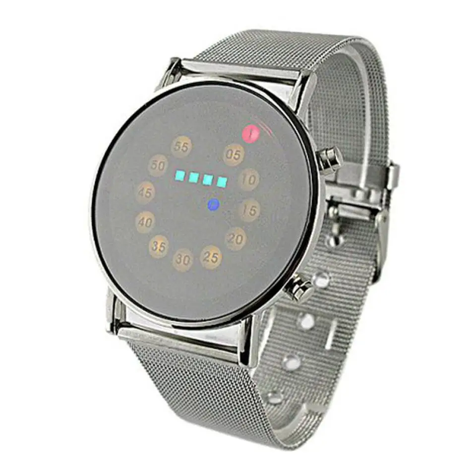 Herrenuhr мужские часы красный + желтый зеленый синий светодиодный светильник из
