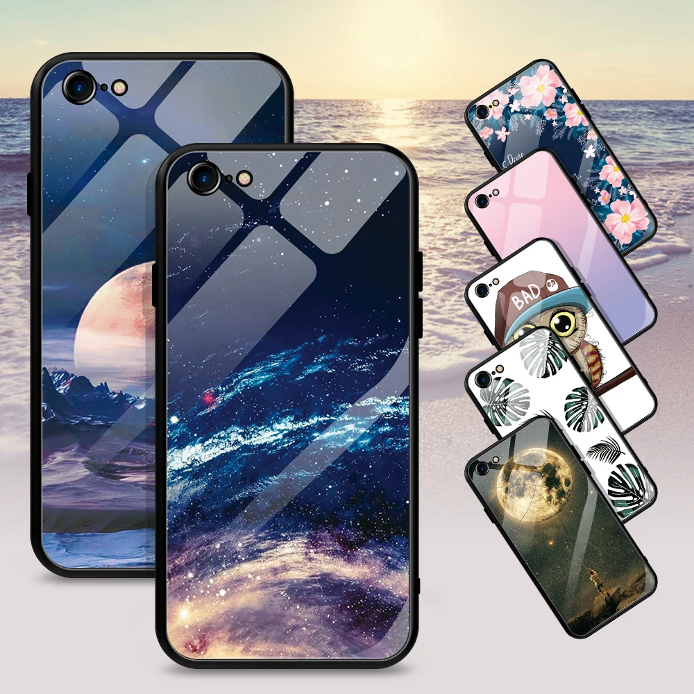 Зеркальный чехол из закаленного стекла для iPhone XS MAX XR 8 7 6 6S Plus окрашенный слой