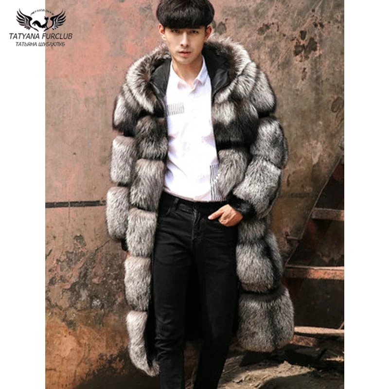 Tatyana Furclub Luxury Full Pelt Real Silver Fox Fur Coat For Men's Long Jackets With Hood Thick Warm Winter Fashion Style Plus
Tatyana Furclub Luxury Full Pelt Real Silver Fox Fur Coat For Men's Long Jackets With Hood Thick Warm Winter Fashion Style Plus
