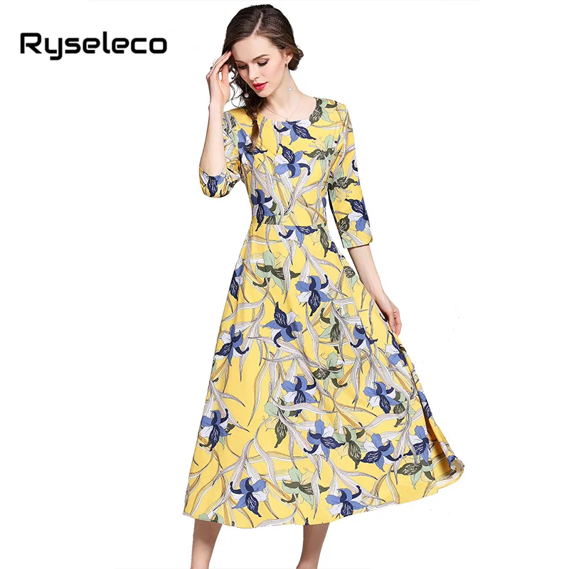 2018 Summer Elegant Casual Dresses Women Fashion New Slim Floral Prints Half Sleeve Brief Party Midi Flare Vestidos zomer jurk
2018 Summer Elegant Casual Dresses Women Fashion New Slim Floral Prints Half Sleeve Brief Party Midi Flare Vestidos zomer jurk