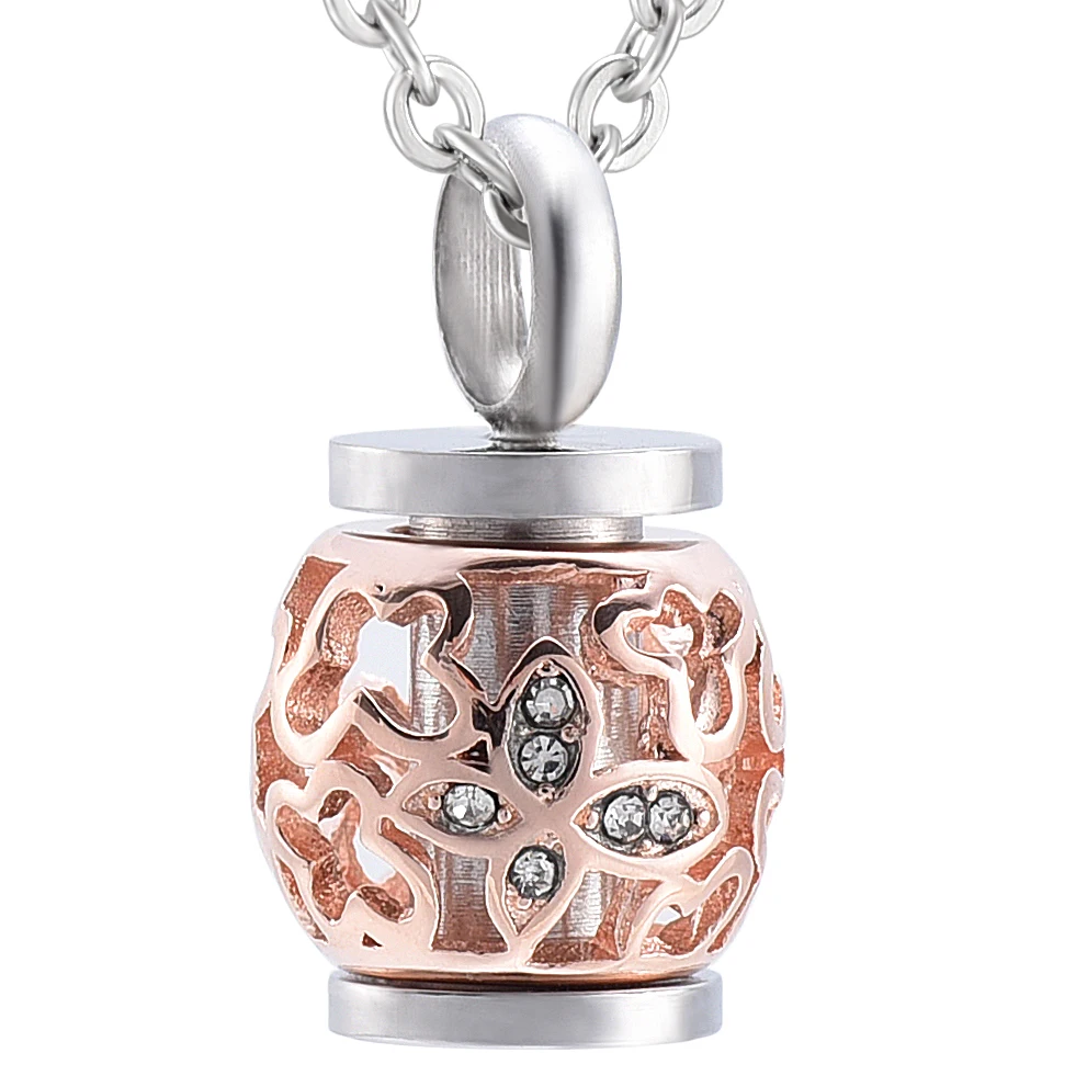 IJD4565 Stainless Steel Cremation Jewelry Urn Pendant Necklace with Hollow Crystal Butterfly Beads Engraved Keepsake Jewelry
IJD4565 Stainless Steel Cremation Jewelry Urn Pendant Necklace with Hollow Crystal Butterfly Beads Engraved Keepsake Jewelry