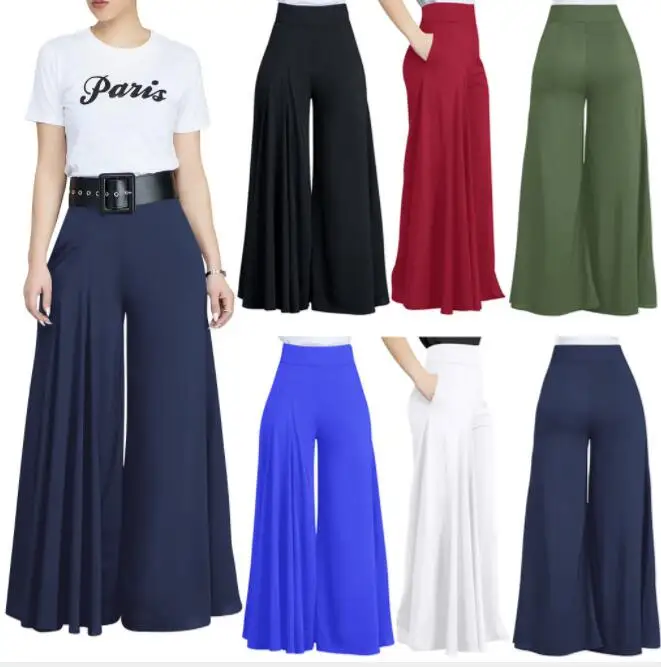 Summer Sexy Casual Women Wide Leg Pants High Waist Long Trousers Pleated Belly Dance Pants Fashion Stretch Trouser with Pockets
Summer Sexy Casual Women Wide Leg Pants High Waist Long Trousers Pleated Belly Dance Pants Fashion Stretch Trouser with Pockets