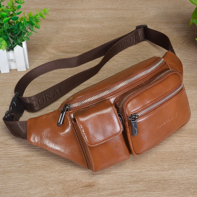 GOLD CORAL Genuine Leather Waist Bag Men Belt Bag Phone Pouch Male Fanny Pack Travel Messenger Bags Chest Bags Coin Purse
GOLD CORAL Genuine Leather Waist Bag Men Belt Bag Phone Pouch Male Fanny Pack Travel Messenger Bags Chest Bags Coin Purse