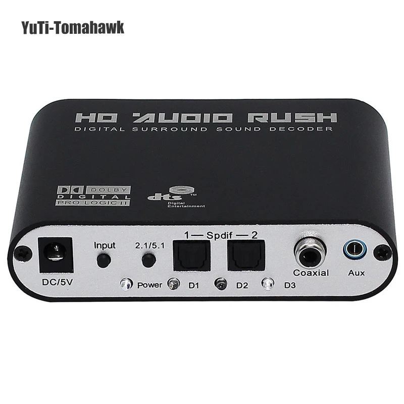 Digital AC3 Optical to Stereo Surround Analog HD 5.1 Audio Decoder 2 SPDIF Ports HD Audio Rush for XBOX360 / DVD / HD Players
Digital AC3 Optical to Stereo Surround Analog HD 5.1 Audio Decoder 2 SPDIF Ports HD Audio Rush for XBOX360 / DVD / HD Players