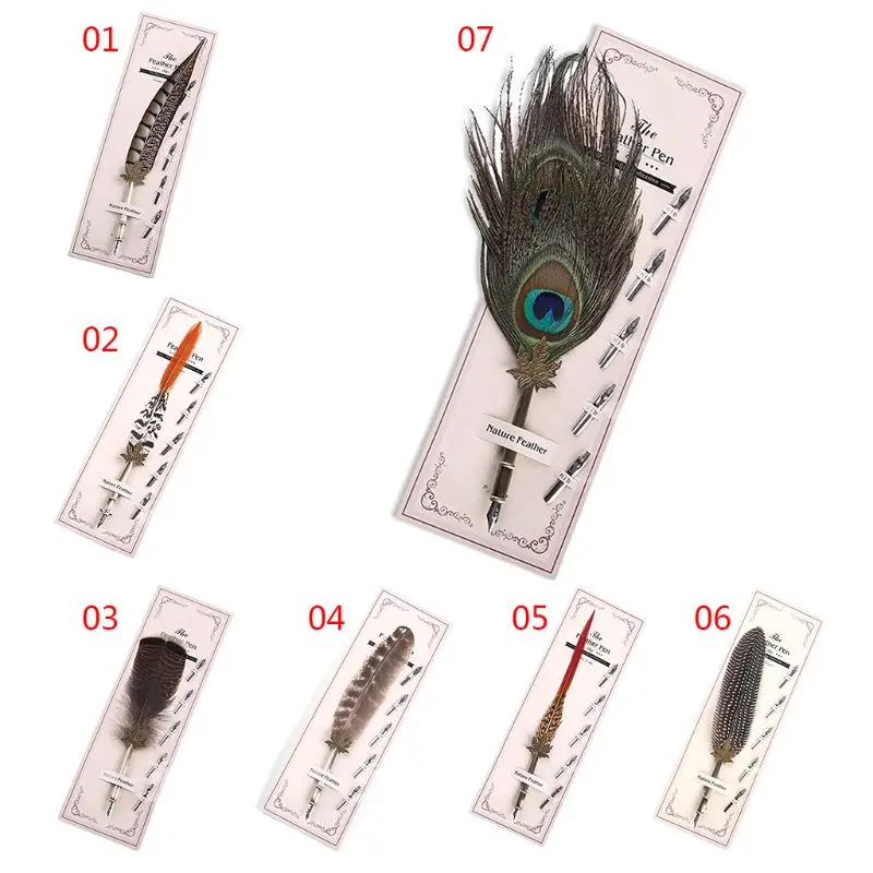 Vintage Feather Metal Pen Nibbed Dip Writing Ink Quill Pens Set for School Stationery Gifts Art Supplies
Vintage Feather Metal Pen Nibbed Dip Writing Ink Quill Pens Set for School Stationery Gifts Art Supplies