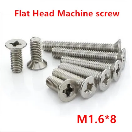 1000pcs M1.6*8 Phillips Flat Head Screw / Cross Reccessed Countersunk Head Machine Screws Stainless Steel
1000pcs M1.6*8 Phillips Flat Head Screw / Cross Reccessed Countersunk Head Machine Screws Stainless Steel