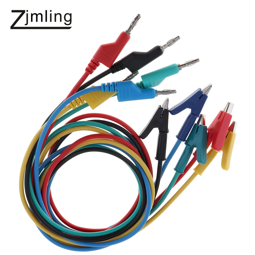 5pcs/lot Test Line Silicone Banana Plug to Crocodile Alligator Clips Clamps Dual-ended Test Lead Probe Wire Cable
5pcs/lot Test Line Silicone Banana Plug to Crocodile Alligator Clips Clamps Dual-ended Test Lead Probe Wire Cable