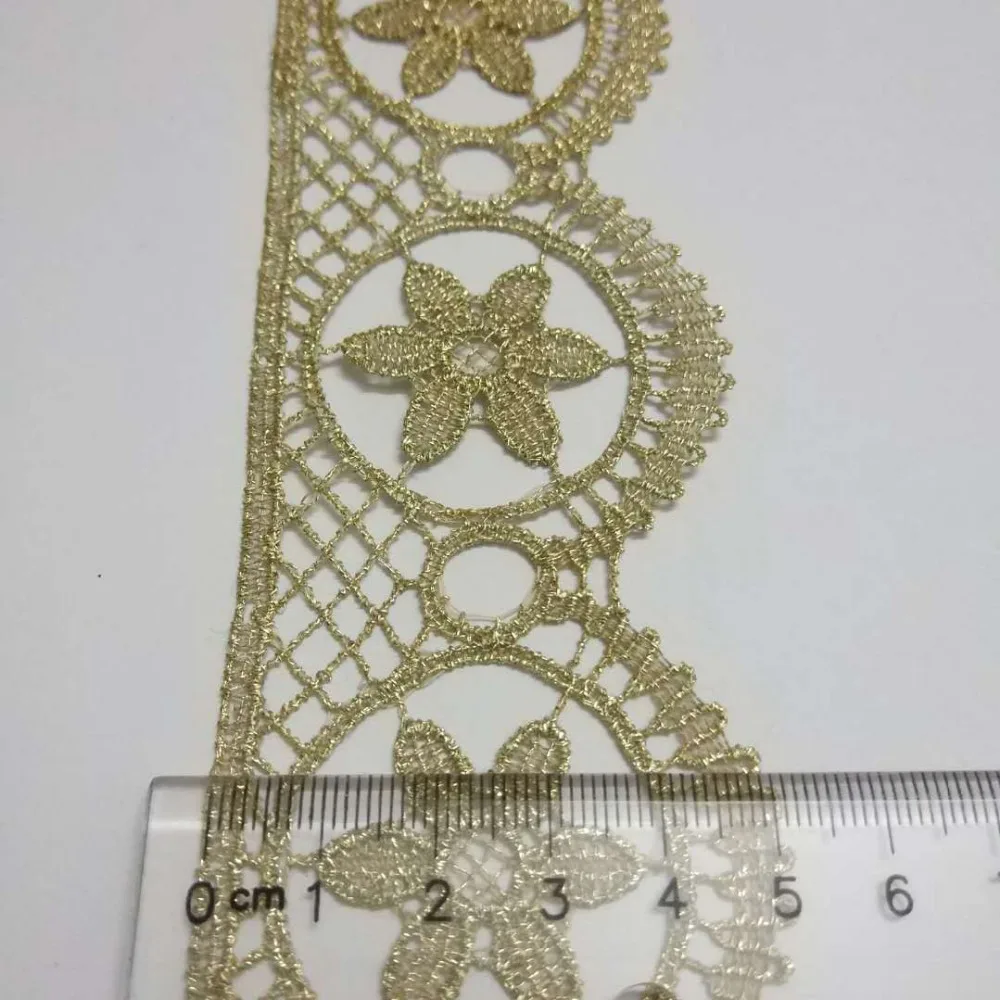 Soft Gold Embroidered lace Thin Embroidery Lace one side 5cm width Ployester lace DIY accessories Dress material 5yards/lot
Soft Gold Embroidered lace Thin Embroidery Lace one side 5cm width Ployester lace DIY accessories Dress material 5yards/lot