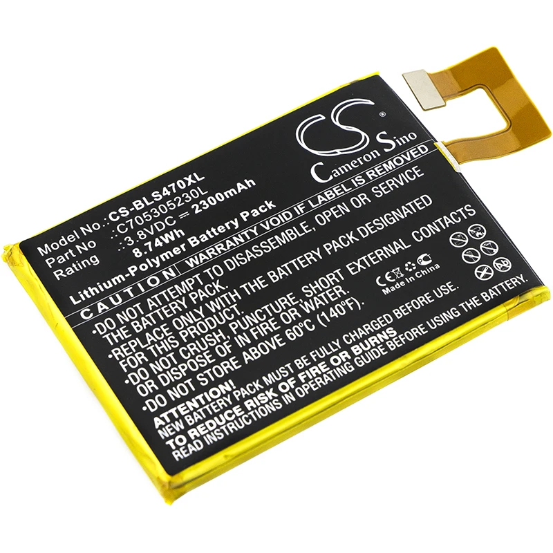 Cameron Sino Battery For BLU C705305230L Mobile, SmartPhone Battery Li-Polymer 2300mAh / 8.74Wh
Cameron Sino Battery For BLU C705305230L Mobile, SmartPhone Battery Li-Polymer 2300mAh / 8.74Wh