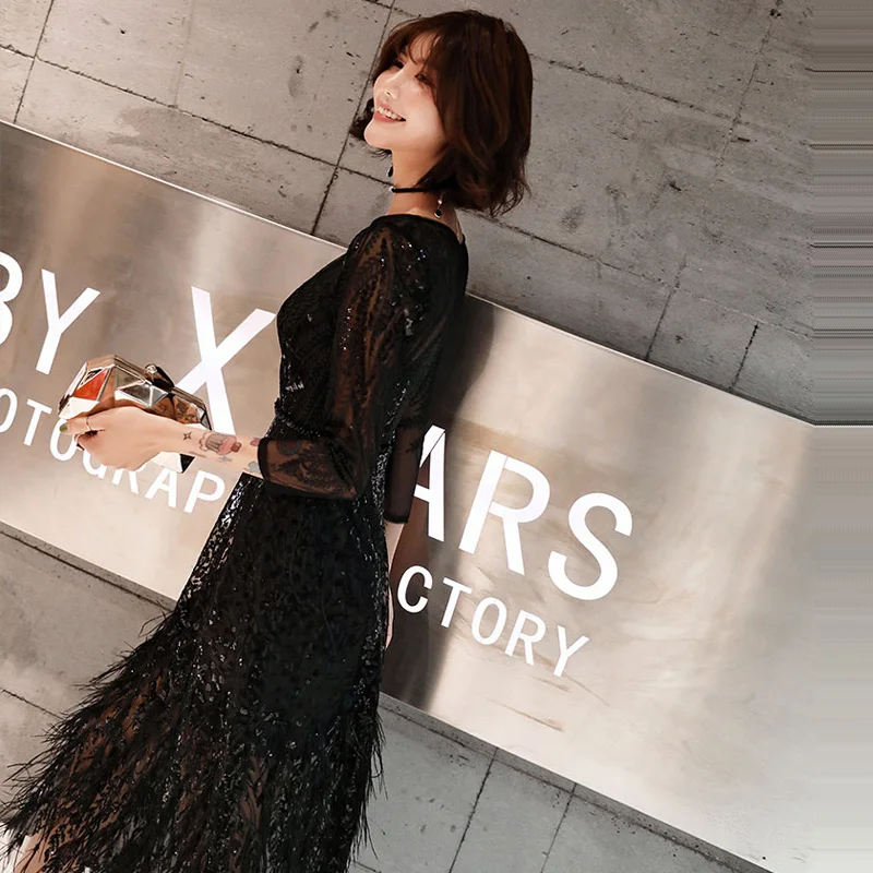 Prom Dresses Three-quarter Sleeve Short 2019 O-neck Dresses Women Party Sexy Night Plus Size Black Slim Vestidos De Gala E547
Prom Dresses Three-quarter Sleeve Short 2019 O-neck Dresses Women Party Sexy Night Plus Size Black Slim Vestidos De Gala E547