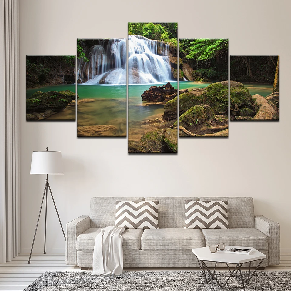 Print Pictures Living Room Wall Art 5 Pieces Forest Waterfall Lake Natural Landscape Canvas Paintings Modular Decor Poster
Print Pictures Living Room Wall Art 5 Pieces Forest Waterfall Lake Natural Landscape Canvas Paintings Modular Decor Poster