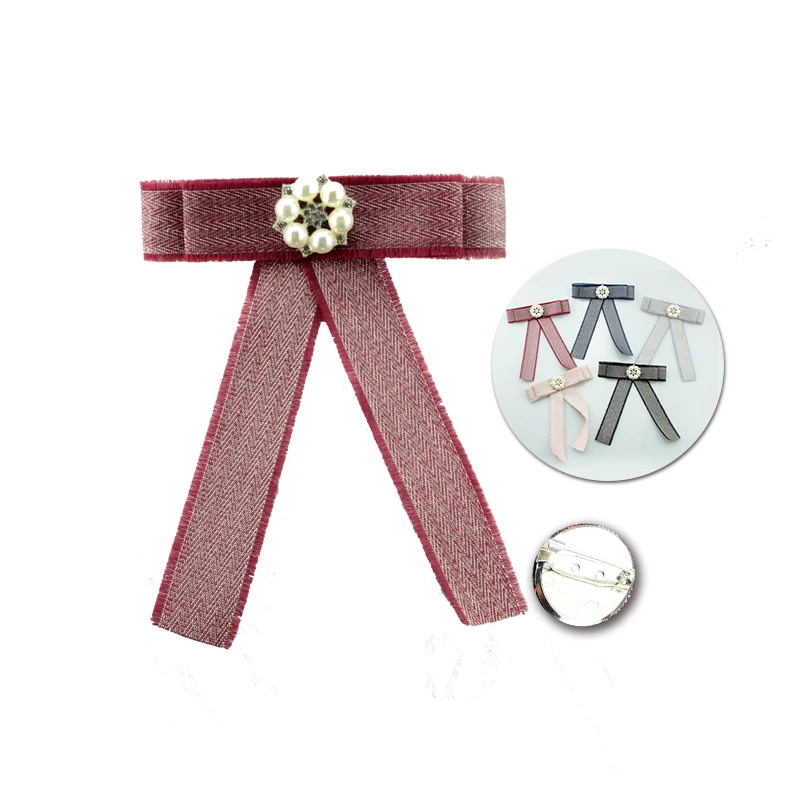 New Design Pearl Rhinestone Inlay Trendy Bow Ribbon Brooches 12*15CM Party Jewelry Accessories Cute Romantic Broche | Украшения и