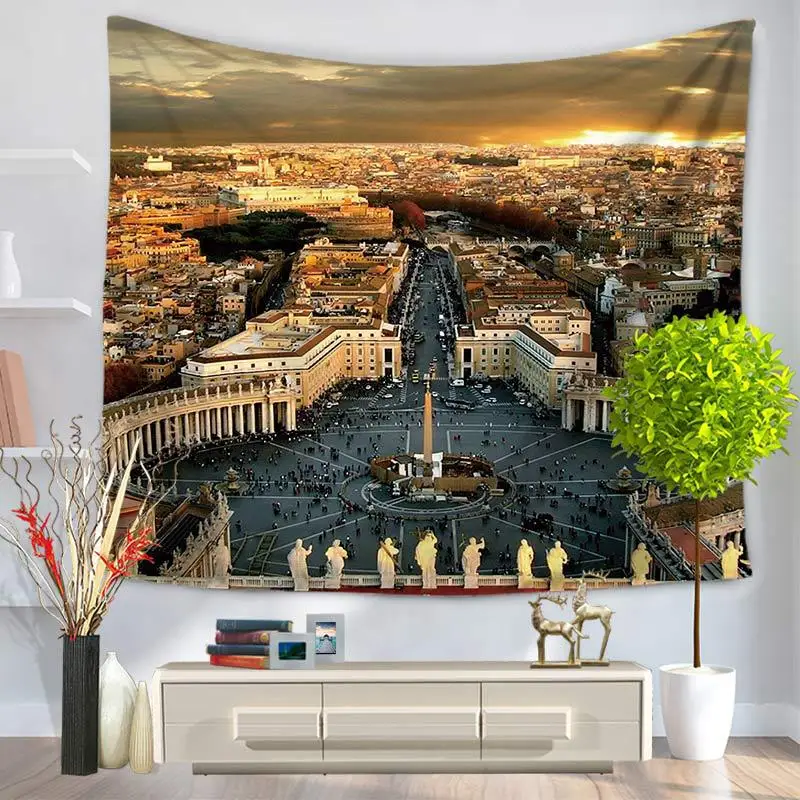 Home Decorative Wall Hanging Carpet Tapestry 130x150cm Rectangle Bedspread Vintage European Building Scenic Pattern GT1078
Home Decorative Wall Hanging Carpet Tapestry 130x150cm Rectangle Bedspread Vintage European Building Scenic Pattern GT1078