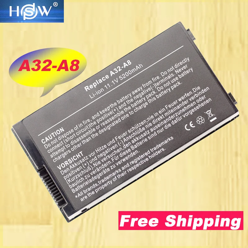 HSW Новый аккумулятор для ноутбука ASUS A8 A8000 F8 Z99 N80 N81 X80 X81 серии A32-A8 6 ячеек Бесплатная доставка
HSW Новый аккумулятор для ноутбука ASUS A8 A8000 F8 Z99 N80 N81 X80 X81 серии A32-A8 6 ячеек Бесплатная доставка