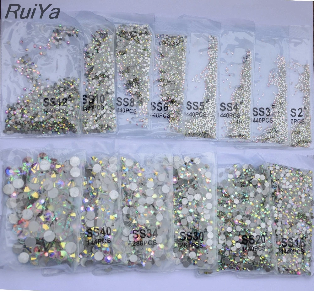 Super Glitter ss2,ss3-ss50 Crystal AB Flat Back Non HotFix Nail art Rhinestone 3D Glass Nail Art Decorations Garment Rhinestone
Super Glitter ss2,ss3-ss50 Crystal AB Flat Back Non HotFix Nail art Rhinestone 3D Glass Nail Art Decorations Garment Rhinestone