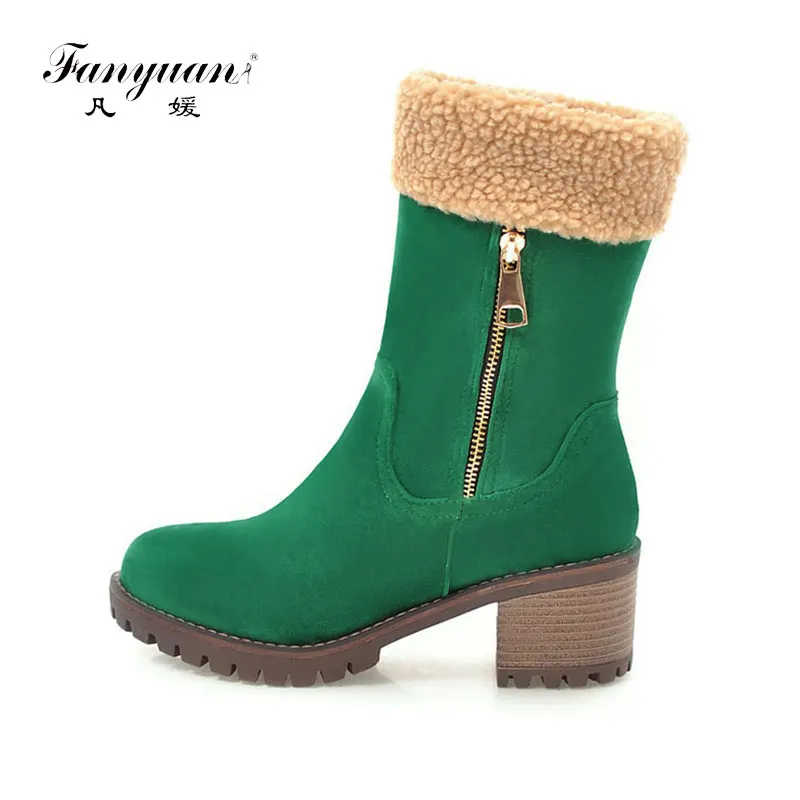 Fanyuan new fashion thick high heels warm snow boots Slip on fur inside women's ankle boots platform shoes woman 34-43
Fanyuan new fashion thick high heels warm snow boots Slip on fur inside women's ankle boots platform shoes woman 34-43