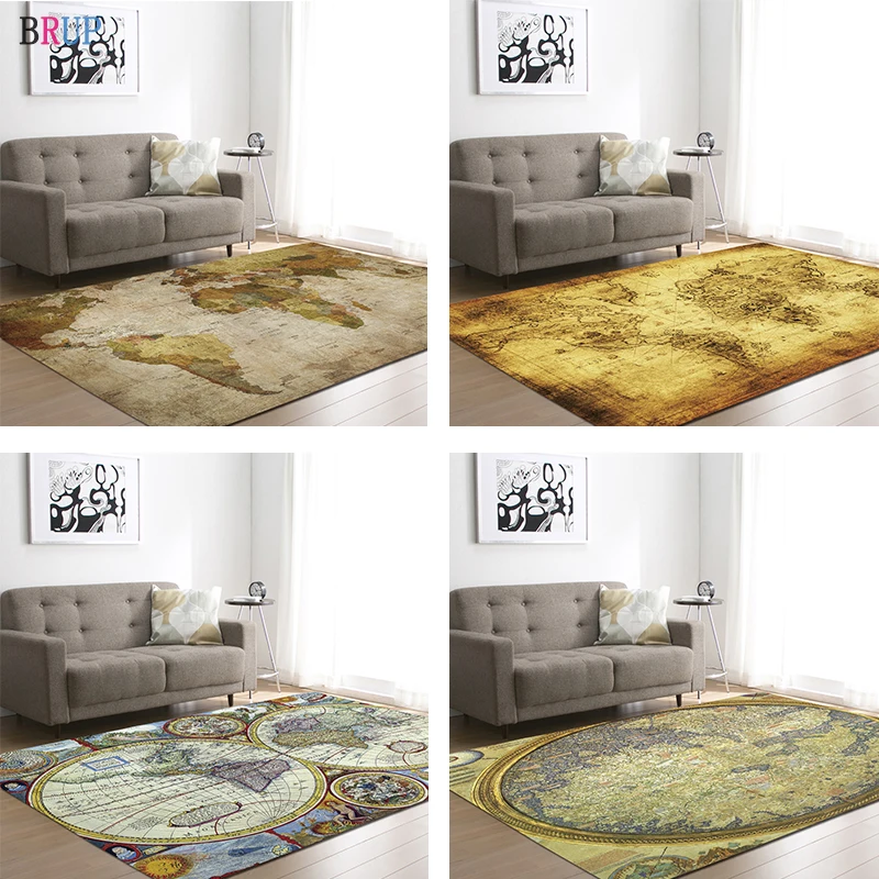 7 видов большие ковры с 3D принтом в виде карт мира креативные коврики картой