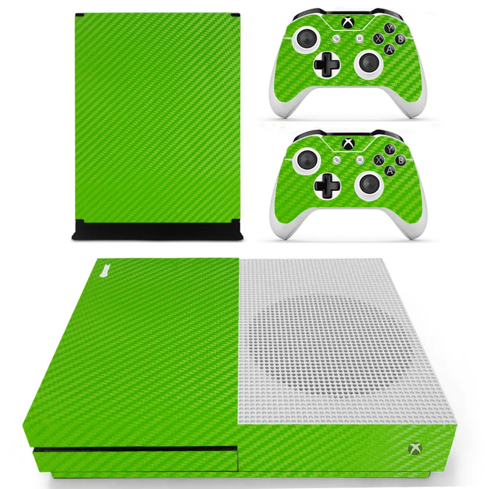 Зеленые виниловые наклейки из ПВХ для Xbox One Slim консоль и 2 контроллера Бесплатная