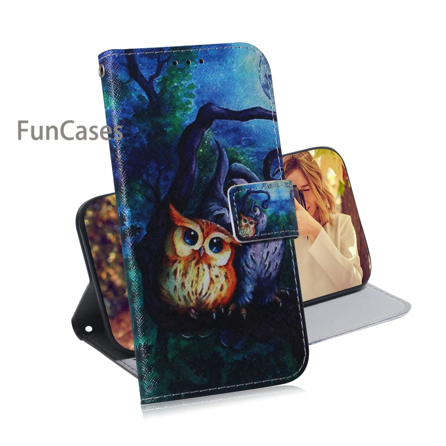 Чехол-книжка с изображением животных чехол-книжка для funda huawei Y6 2019 крутые Чехлы