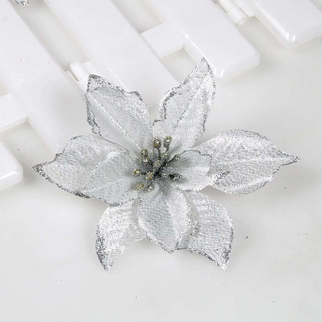 24Pcs Christmas Tree Decorations Artificial Flowers Xmas Poinsettia Glitter Flower Wedding Ornament Decor
24Pcs Christmas Tree Decorations Artificial Flowers Xmas Poinsettia Glitter Flower Wedding Ornament Decor