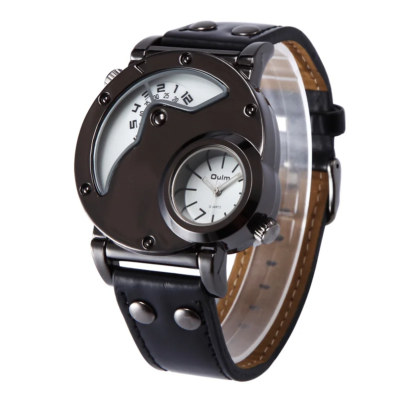 OULM Brand Luxury Brand Watches Men Army Military Dual Time Movement Mens Leather Starp Quartz Wrist Watch relogio masculino
OULM Brand Luxury Brand Watches Men Army Military Dual Time Movement Mens Leather Starp Quartz Wrist Watch relogio masculino