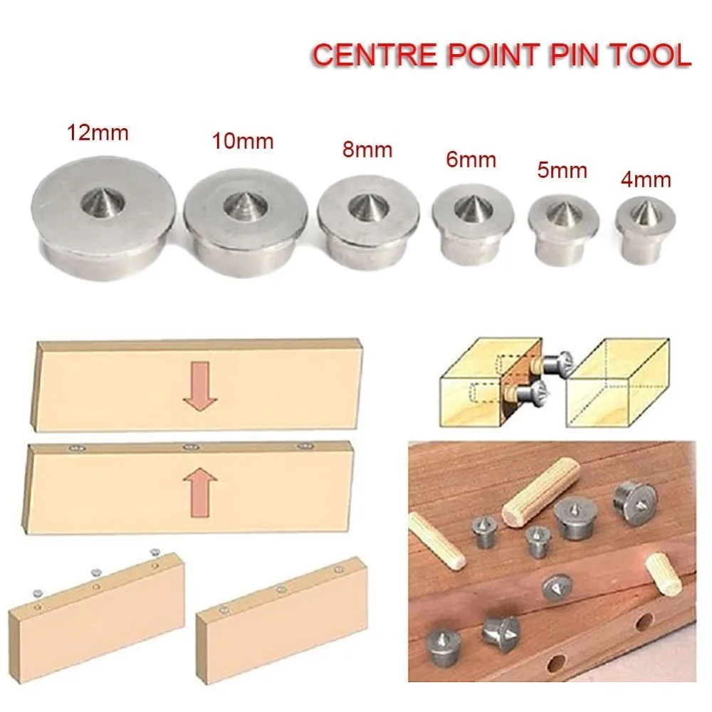 6pcs Woodworking Dowel Centre Point Pin Set 4/5/6/8/10/12mm Dowel Tenon Center Set Transfer Plugs Wood Drill Power Accessories
6pcs Woodworking Dowel Centre Point Pin Set 4/5/6/8/10/12mm Dowel Tenon Center Set Transfer Plugs Wood Drill Power Accessories