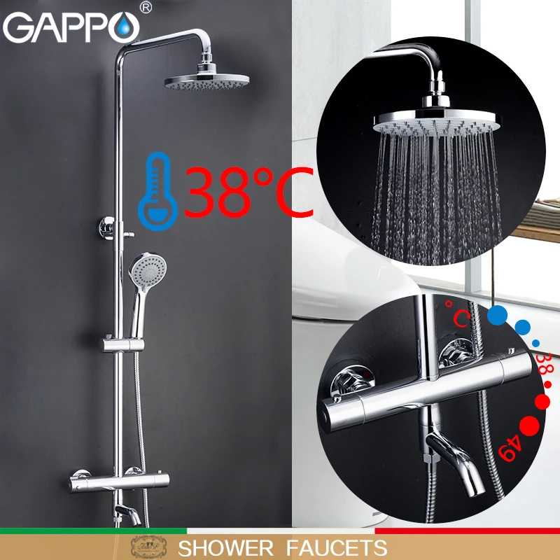 

GAPPO shower Faucets thermostatic bathtub faucet thermostat faucet bath mixer wall mounted rainfall shower set mixer tap