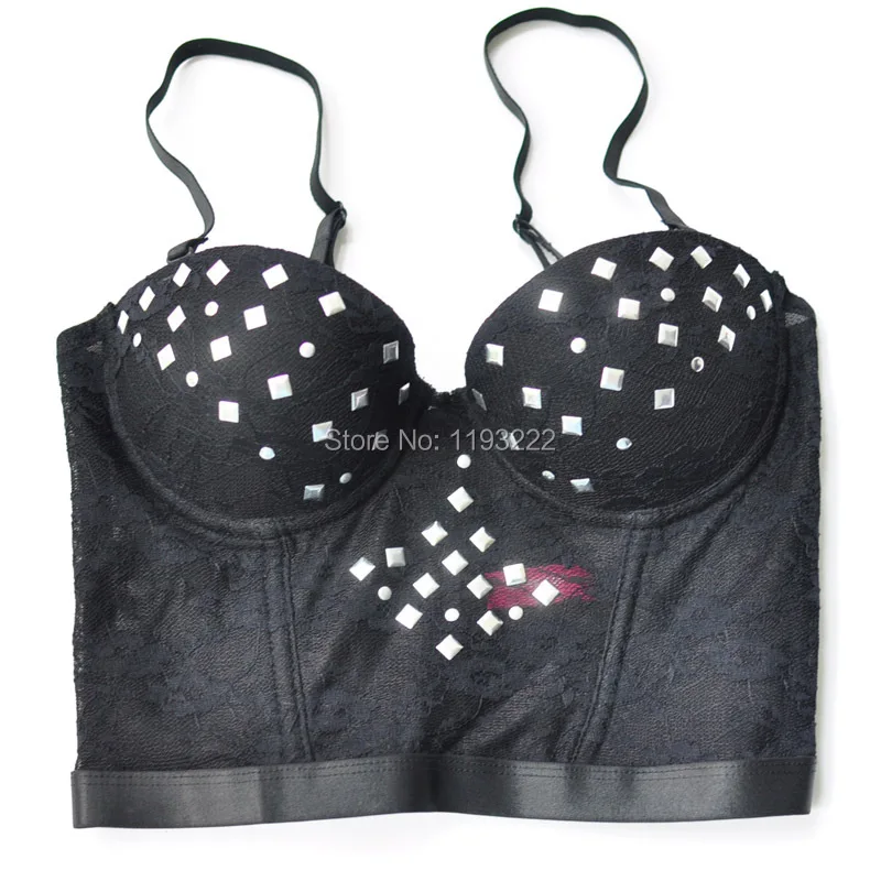 Black Sexy Women Punk Rock Gothic Rivets Lace Embroidery Floral Underwire Cup Bra Bustier Wide Corset Boned 8 Hook
Black Sexy Women Punk Rock Gothic Rivets Lace Embroidery Floral Underwire Cup Bra Bustier Wide Corset Boned 8 Hook