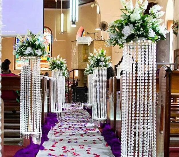 

110cm Tall Crystal Pillar Aisle Road Leads Flower Stand Wedding Decoration 10 pcs/lot