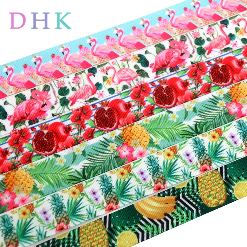 DHK 50yards fruits flamingo pineapple printed grosgrain Ribbon Accessory hairbow headwear decoration Wholesale OEM DIY S902
DHK 50yards fruits flamingo pineapple printed grosgrain Ribbon Accessory hairbow headwear decoration Wholesale OEM DIY S902