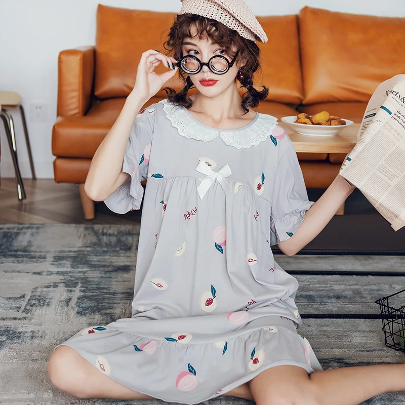 Nightgowns Women Cotton Summer Short Sleeved Sleepwear Women Cotton Sexy Lace Ladies Nightdress Plus Size Nightwear Sleep M-3XL
Nightgowns Women Cotton Summer Short Sleeved Sleepwear Women Cotton Sexy Lace Ladies Nightdress Plus Size Nightwear Sleep M-3XL