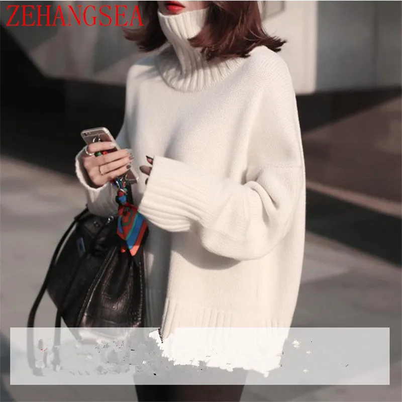 ZEHANGSEA-Autumn and winter pure cashmere sweater female 19 new loose high collar solid color pullover simple women's clothing
ZEHANGSEA-Autumn and winter pure cashmere sweater female 19 new loose high collar solid color pullover simple women's clothing