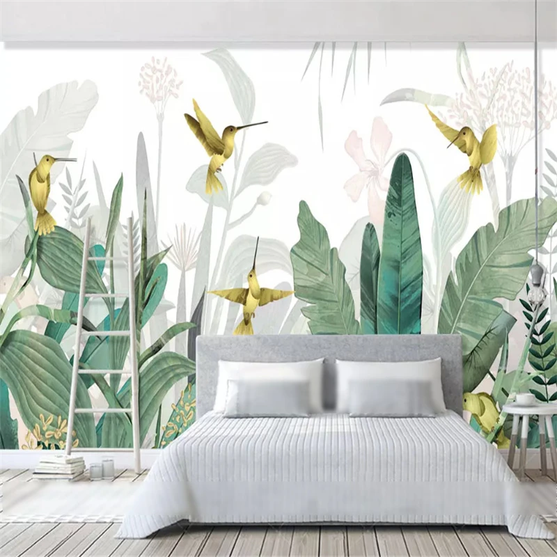 beibehang Custom fashion silky papel de parede wallpaper Nordic hand-painted small fresh tropical plants flower birds background
beibehang Custom fashion silky papel de parede wallpaper Nordic hand-painted small fresh tropical plants flower birds background