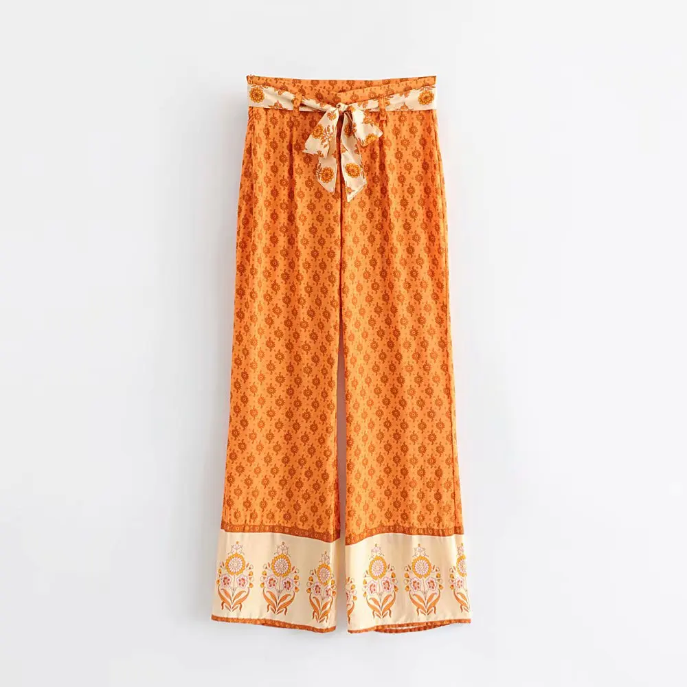 Women's Pants 2019 Summer Fashion High Waist Thin Tie Flower Print Holiday Wide Leg Pants Casual Pants Trousers
Women's Pants 2019 Summer Fashion High Waist Thin Tie Flower Print Holiday Wide Leg Pants Casual Pants Trousers