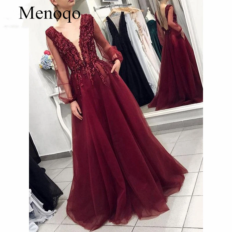 Menoqo Burgundy 2020 Princess Evening Dresses Long Beaded V-neck Long Sleeves Floor Length Long Evening Dress
Menoqo Burgundy 2020 Princess Evening Dresses Long Beaded V-neck Long Sleeves Floor Length Long Evening Dress